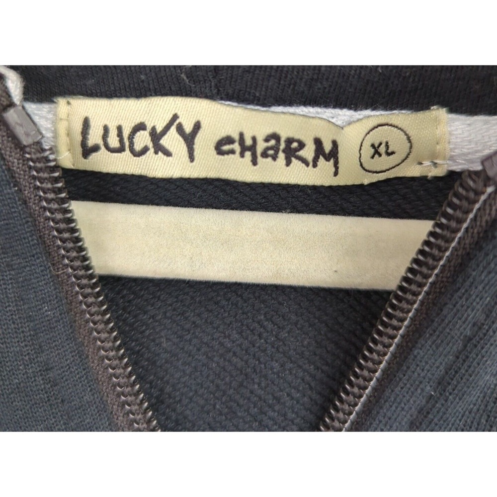 BKYS Lucky Charm Unisex Zip Hoodie  Sweater Size XL‎ Embroidered Bunny Zombunnie - Picture 4 of 8